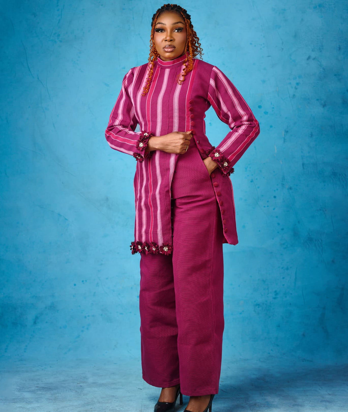 Iyin pink suit set
